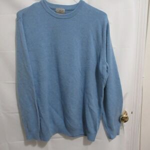 LL Bean Mens XL Tall Blue Lambswool Crewneck Sweater 0JLW2 Knit Pullover
